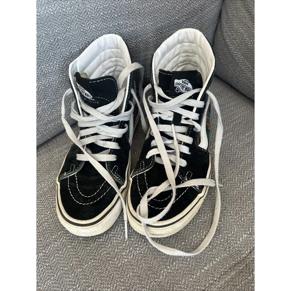Vans Sk8-Hi Canvas Trippy Drip Skull Mushroom High Top Shoes Men 4.0 Women 5.5